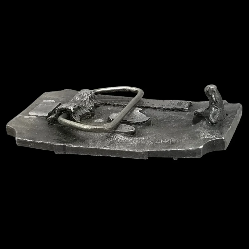 Vintage Carpenters Belt Buckle F-80 Made in USA Pewter Novelty‎ Construction